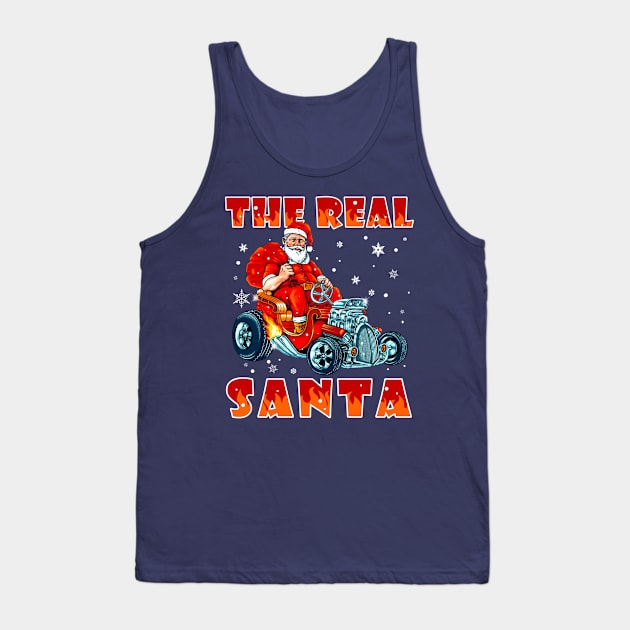 The Real Santa Driving The Hot Rod Car Tank Top by beelz